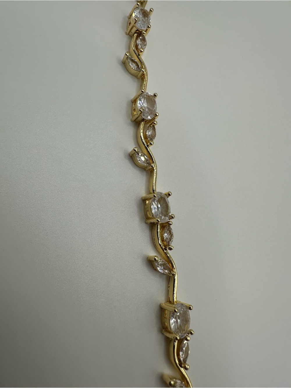 Gold-Tone Crystal Vine Bracelet - Clear Stones